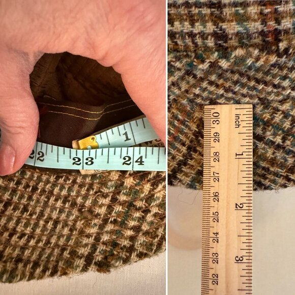 Vintage Harris Tweed Wool Plaid Hat Size M to Large Country Gentleman Travler - Picture 11 of 14